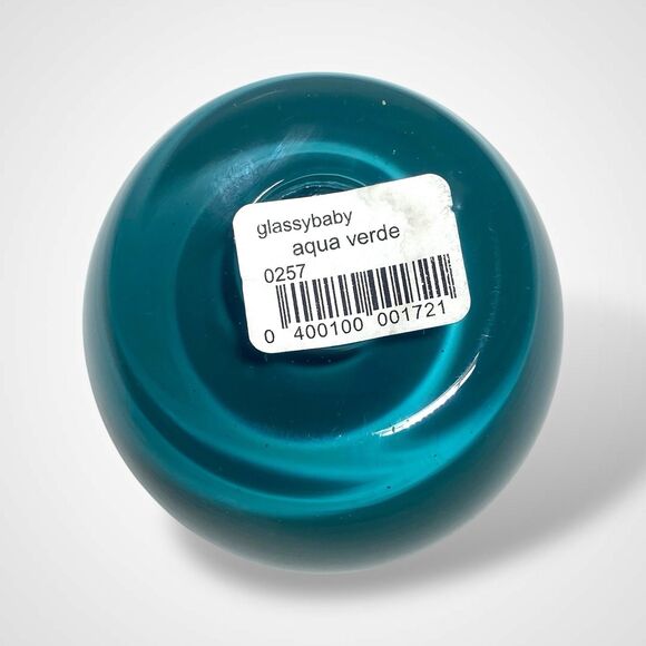 Glassybaby Aqua Verde Votive Candle Holder Teal Hand Blown Glass Pre Triskelion - Picture 7 of 9